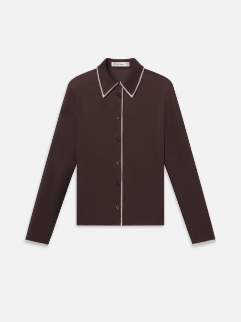 The Slim Essential Shirt in Coffee Multi