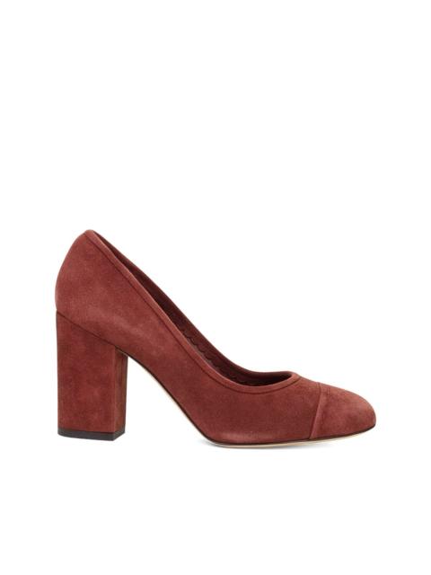 block-heel suede pumps