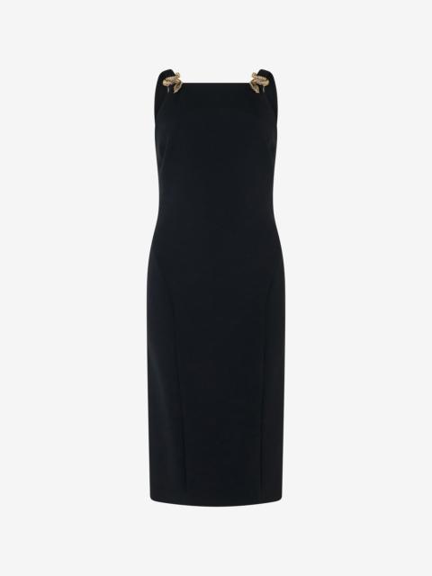 Black Sheath Dress with Snake Detailing