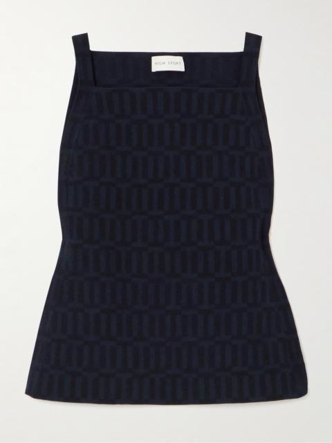 Asher Cotton-blend Jacquard Tank