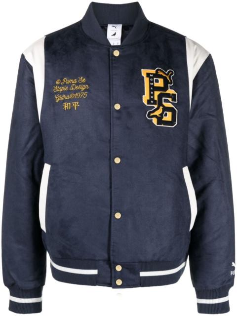 x Staple logo-patch varsity jacket