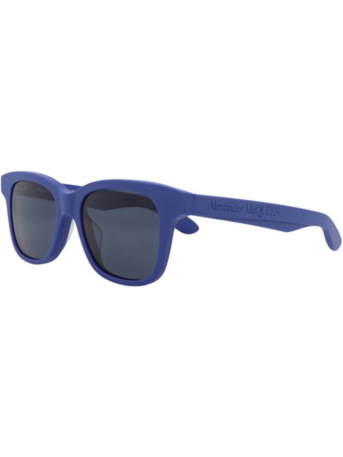 Alexander McQueen Square Rectangle Sunglasses Blue Blue Blue (AM0382S-30013620-008)