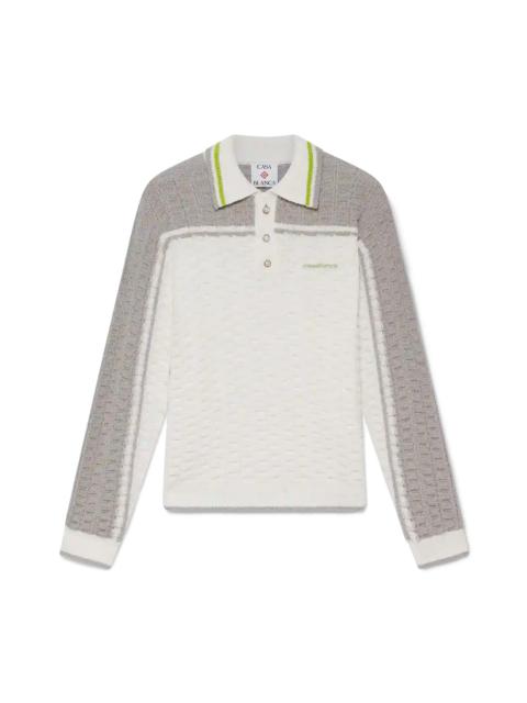 Tennis Boucle Long Sleeve Polo Shirt