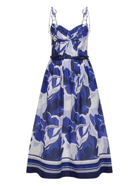 Paros floral-print midi dress