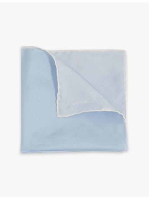 Ceremony contrast-piping silk pocket square