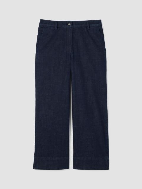 Cotton Stretch Denim Wide-Leg Jean