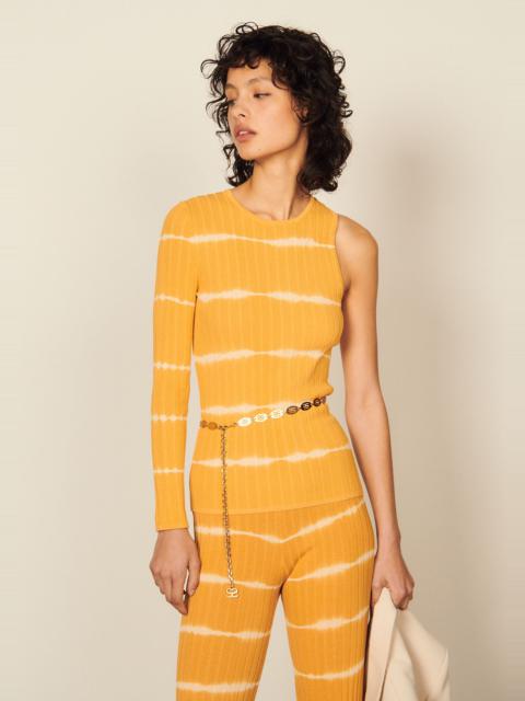 Asymmetrical striped sweater