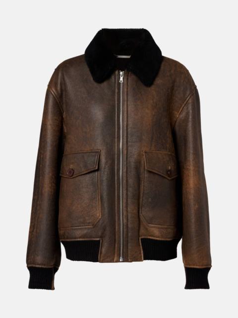 Anton shearling-lined leather bomber jacket