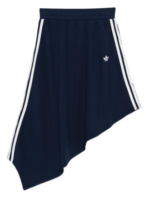 waffle-texture asymmetric midi skirt