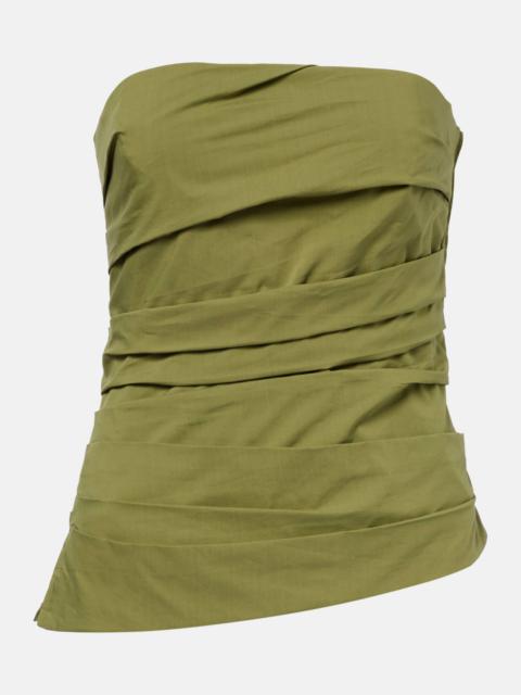 Emerson ruched cotton-blend tube top