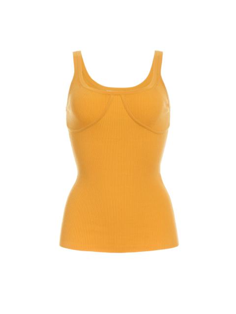 Aurora Knit Tank Top in Yellow Merino Wool