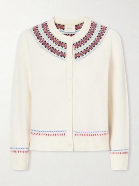 Olympe Embroidered Wool And Cashmere-blend Cardigan