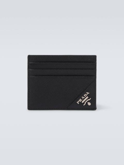 Logo Saffiano leather card holder