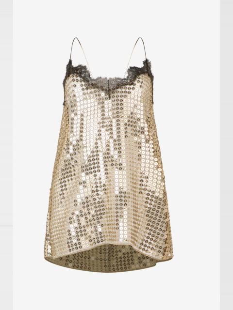 Golden Top with Lace and Sequins