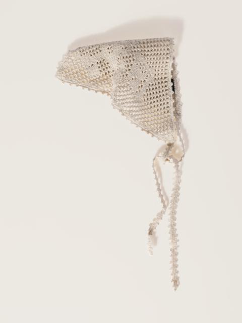 Crochet cotton triangle scarf