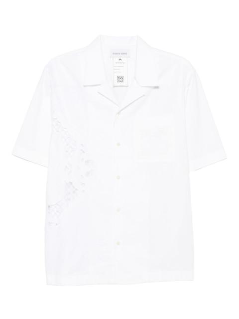 lace-insert short-sleeves shirt