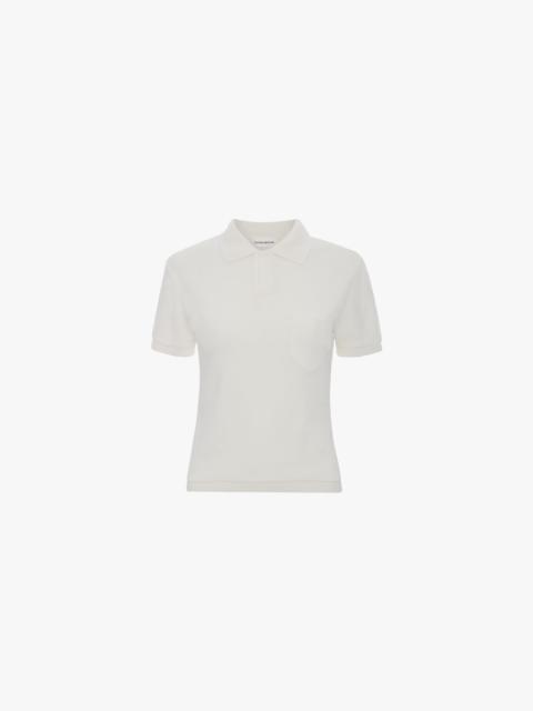 Polo Collar Top In White