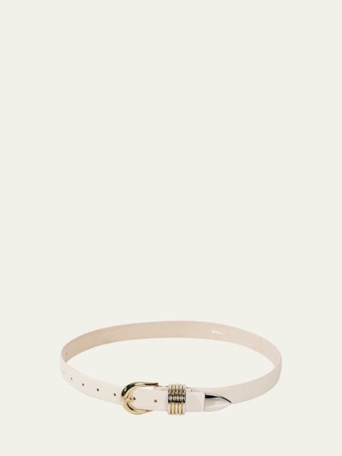 Hollyhock Mix Metal Leather Belt