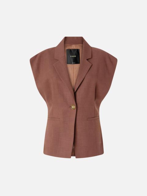 SLEEVELESS RUSTIC-EFFECT JACKET