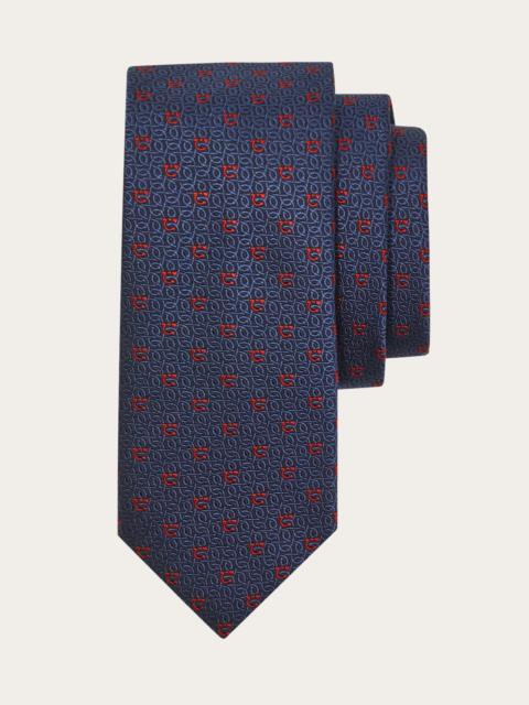 Gancini jacquard tie