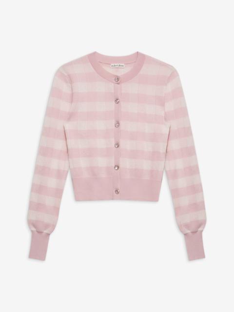 Brushed Gingham Knit Cardigan