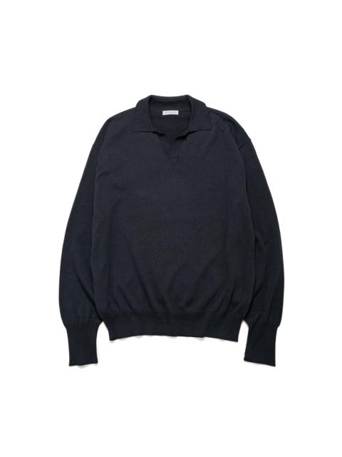 Cotton Knit Skipper Shirt Dark Navy