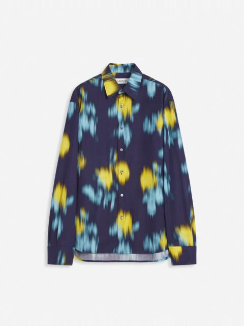 BLURRED FLORAL PRINT LOOSE-FITTING SHIRT
