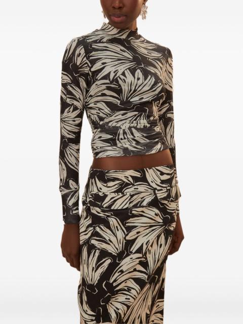 banana-print turtleneck T-shirt