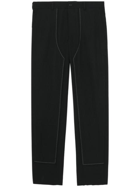 decorative-stitching straight-leg trousers
