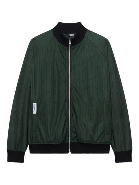 pinstripe logo-patch Jacket