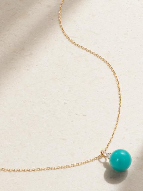 14-karat Gold, Turquoise And Diamond Necklace