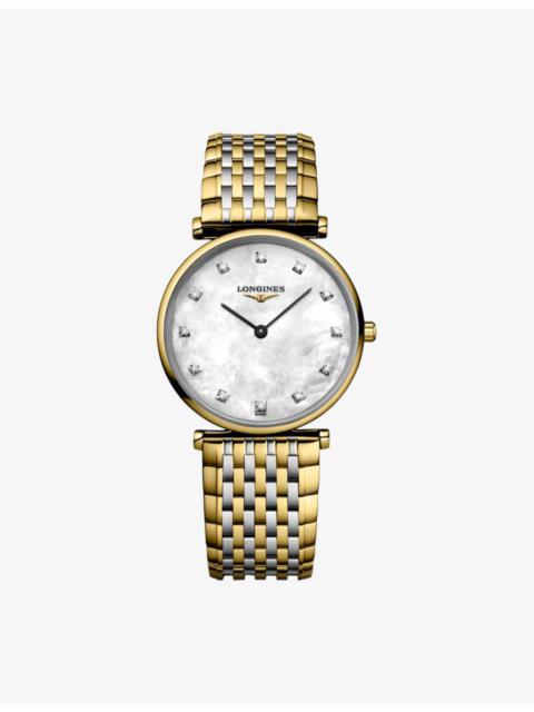 L4.512.2.87.7 La Grande Classique De Longines Yellow PVD-Coated and 0.081ct Diamond Quartz Watch