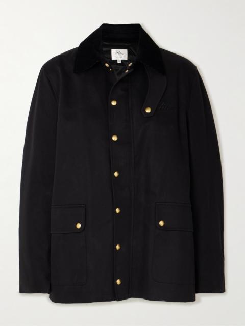 + Ritz Paris Corduroy-trimmed Embroidered Cotton-twill Jacket