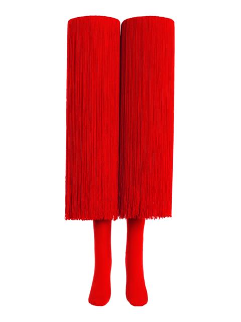 Fringed High Socks orange