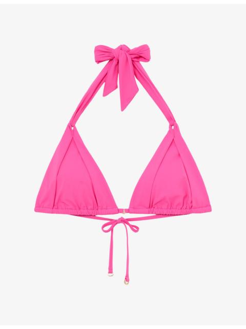 Matilda Triangle-Cup Stretch-Woven Bikini Top