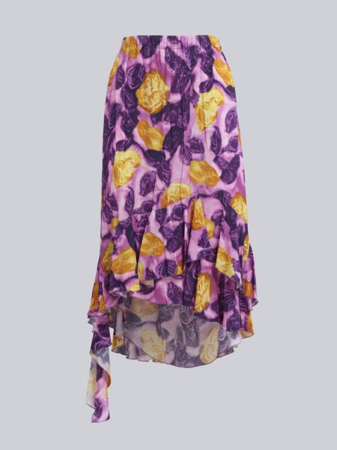 MORNING BLOSSOM PRINT VISCOSE SABLÈ SKIRT