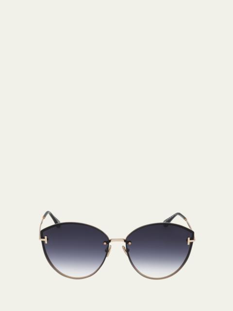 Evangeline Metal Cat-Eye Sunglasses