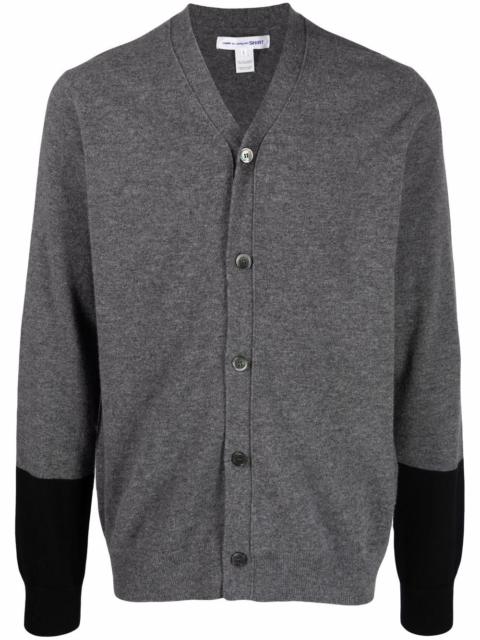 fine-knit button-up cardigan