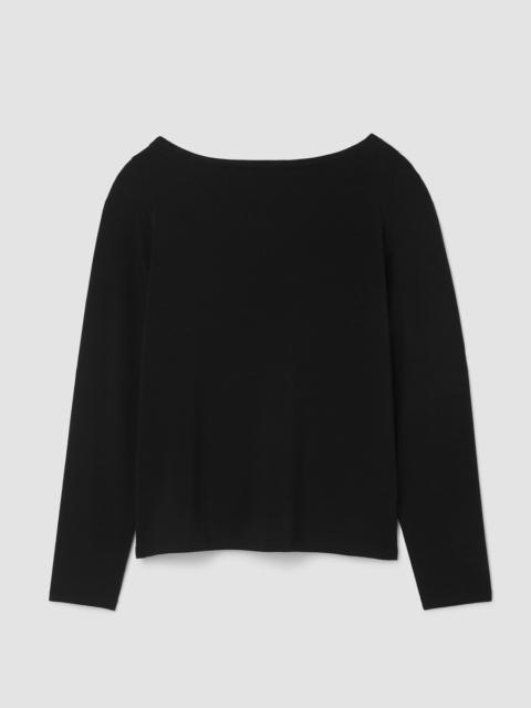 Stretch Jersey Knit Bateau Neck Top