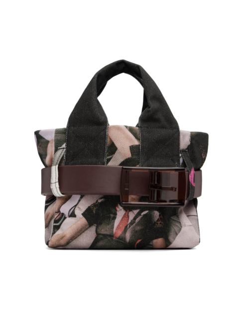 Multicolor Mini Belted Tote