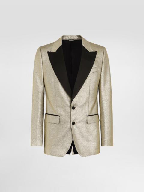 Single-breasted lamé jacquard tuxedo jacket