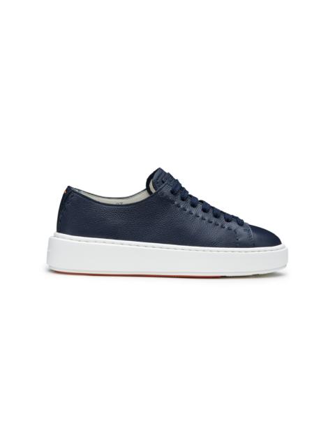 Women's blue leather sneaker