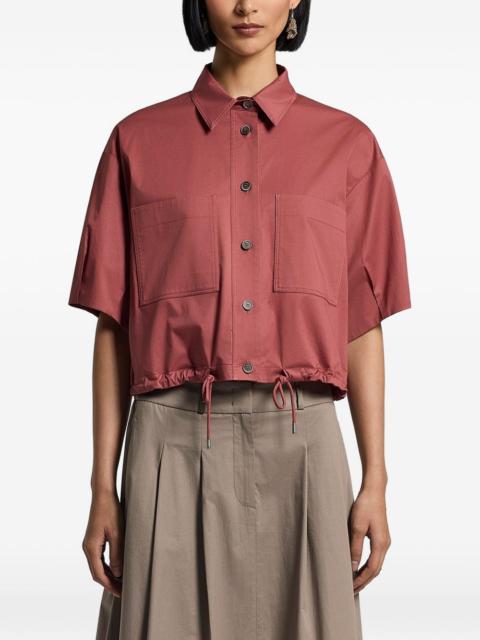 drawstring chest-pocket shirt