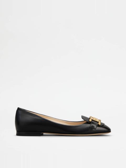 KATE BALLERINAS IN LEATHER - BLACK