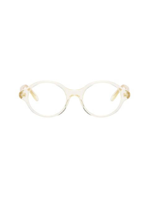 Beige Slim Round Glasses