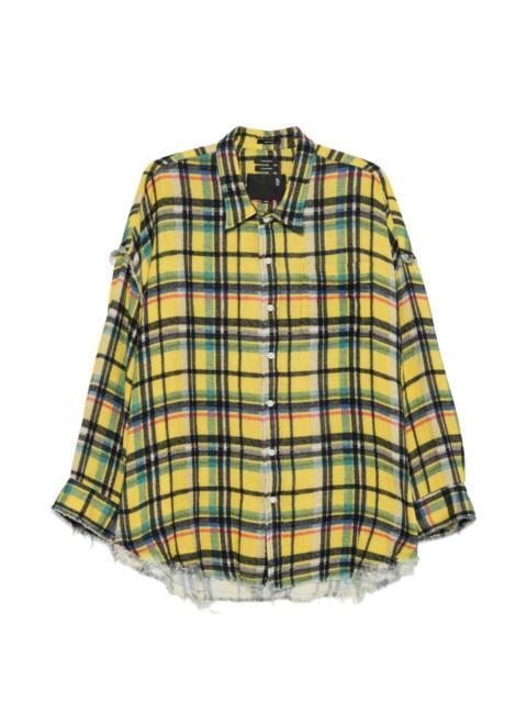 plaid frayed shirt