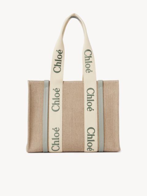 WOODY TOTE BAG IN LINEN
