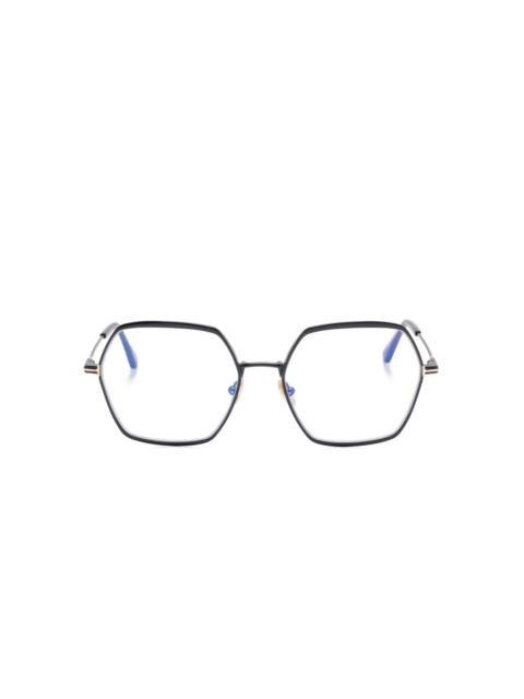 geometric-frame glasses