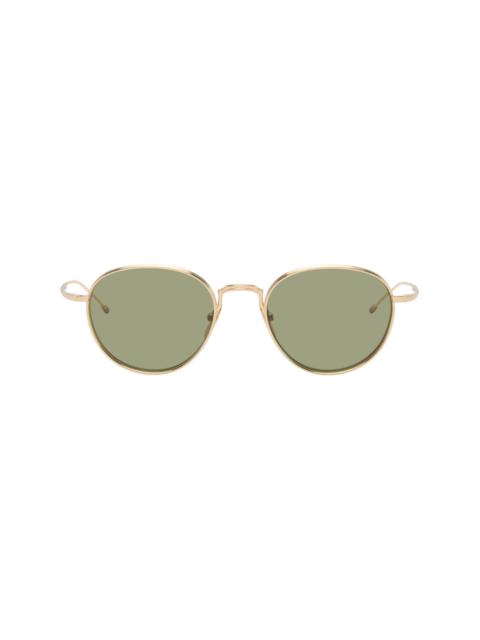 Gold Titanium Round Sunglasses