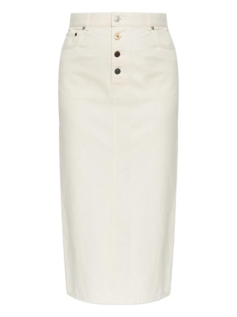 button-fastening denim skirt